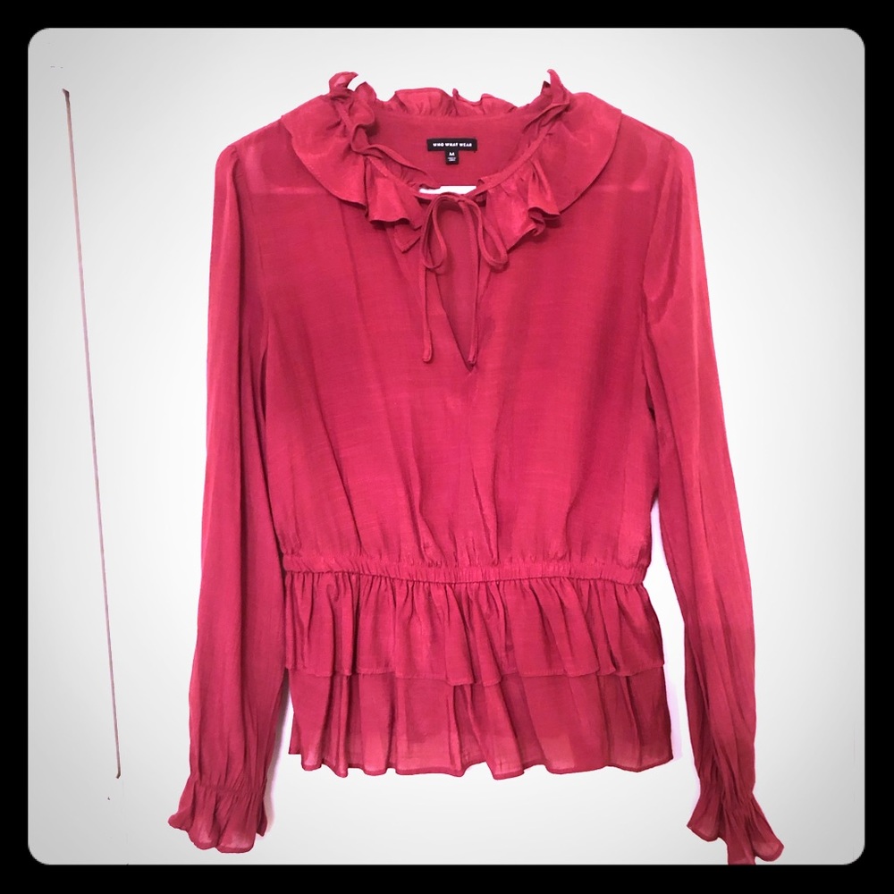 Red ruffle shirt